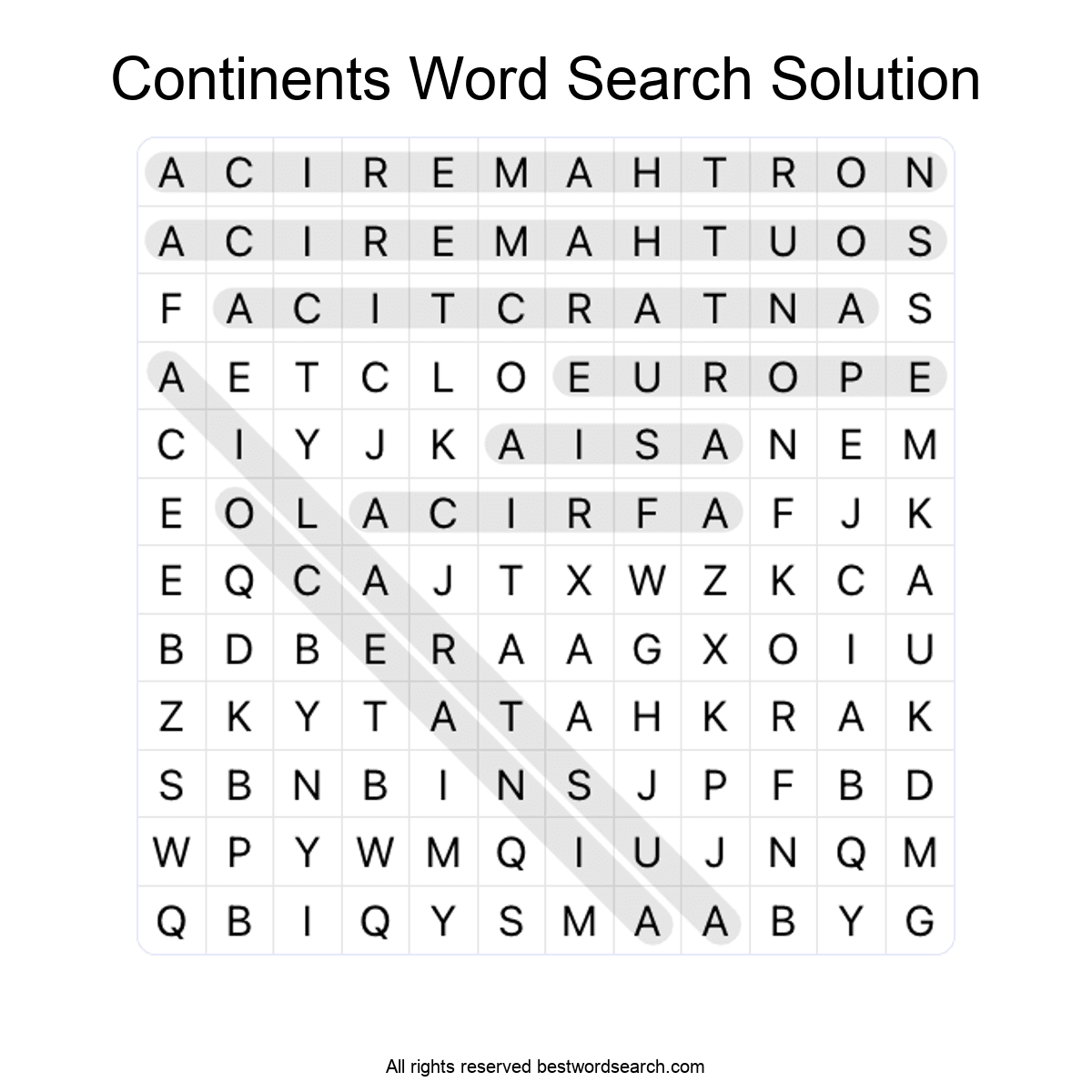 Geography word search puzzles