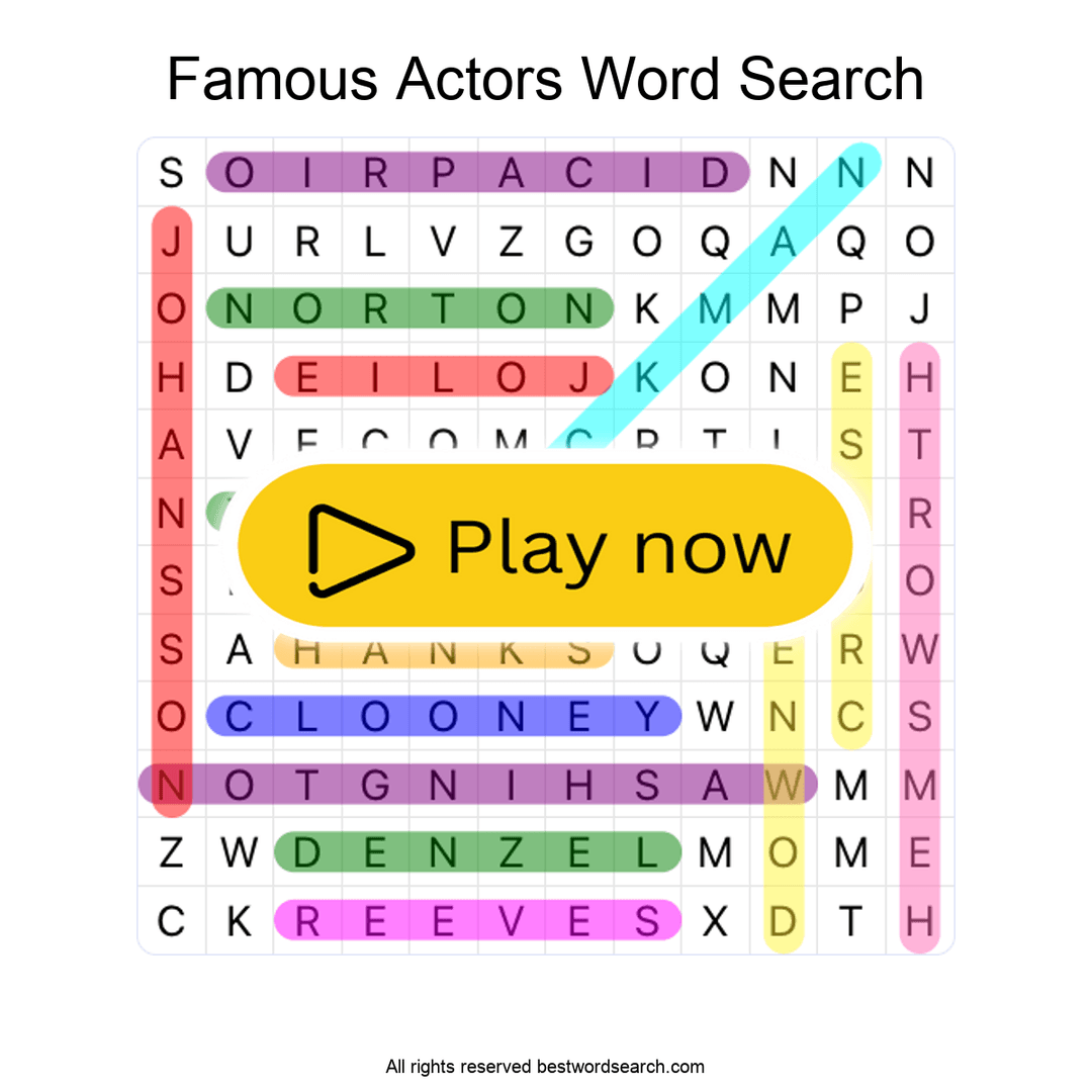 Famous Actors puzzle