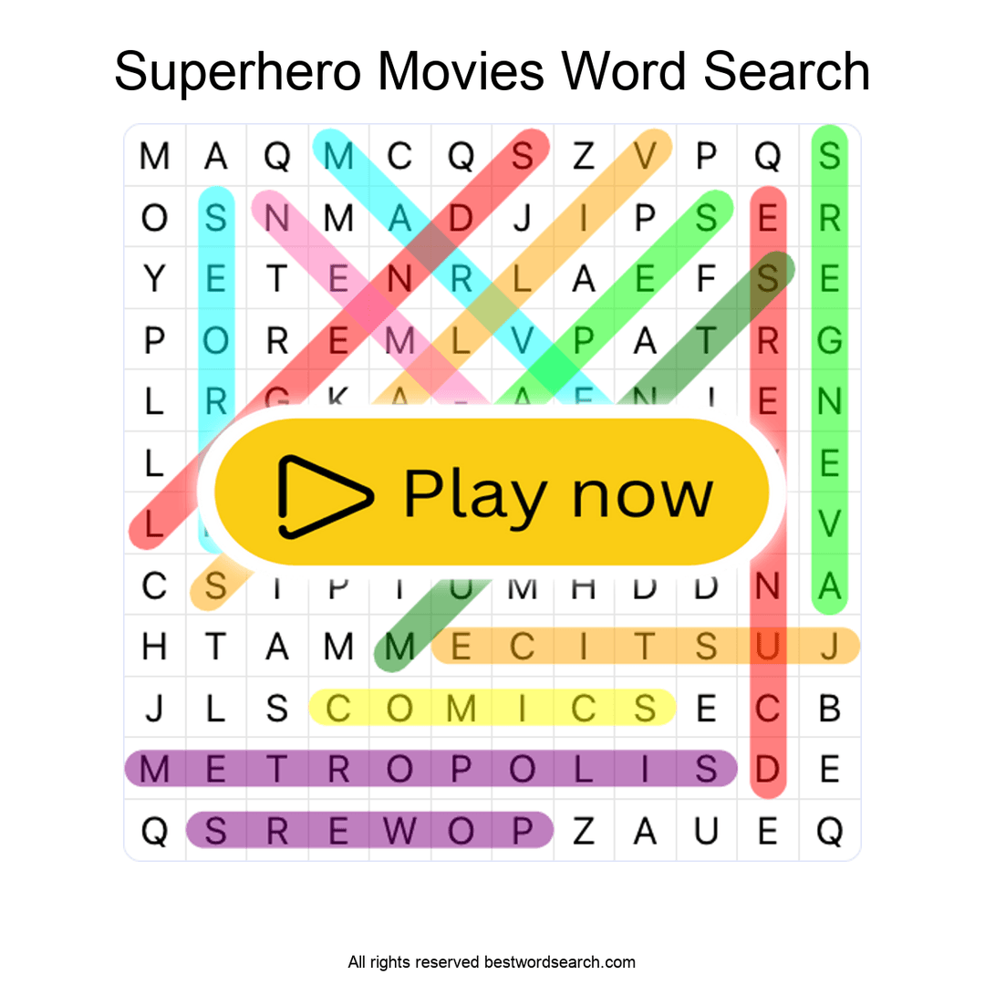 Superhero Movies puzzle