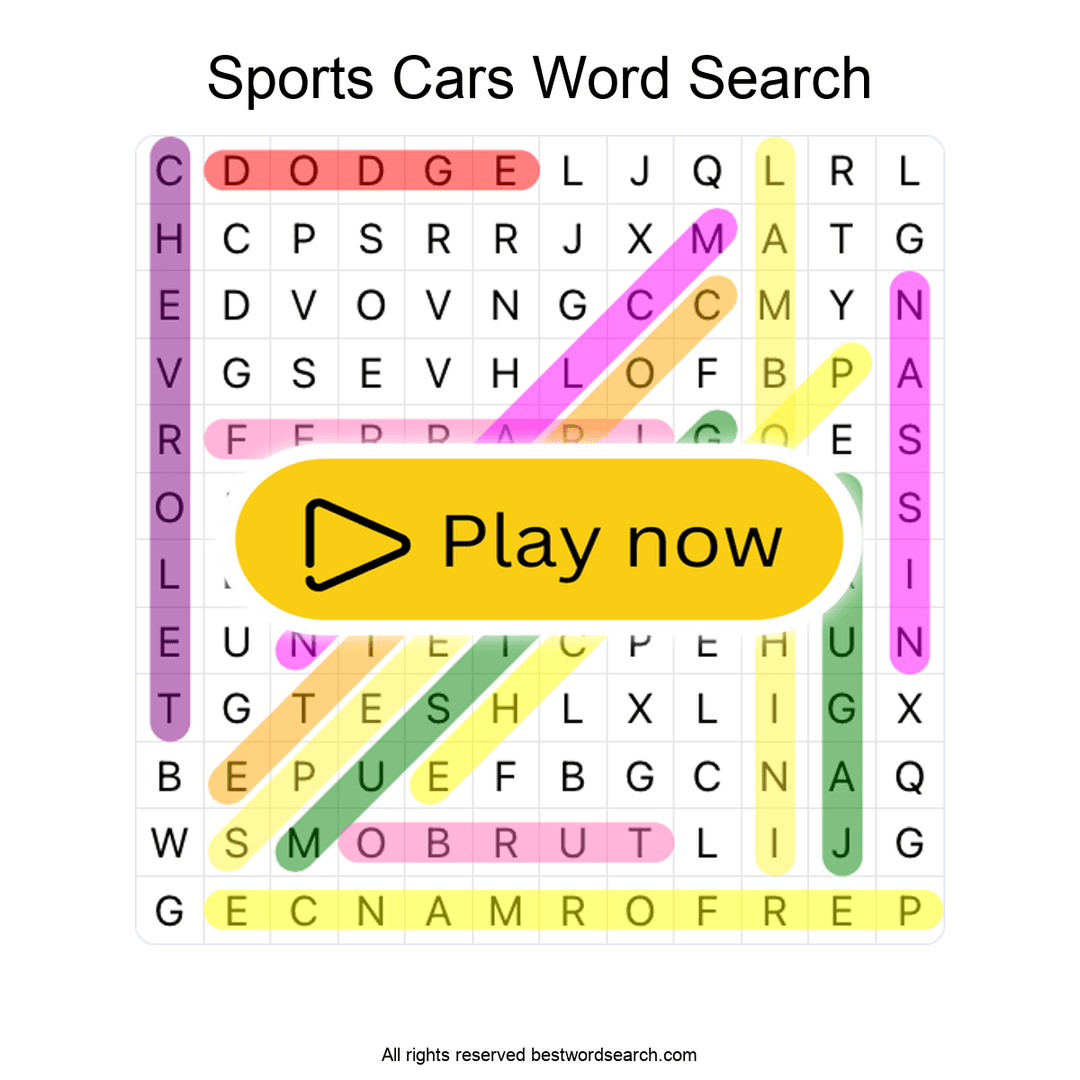 Sports Cars puzzle