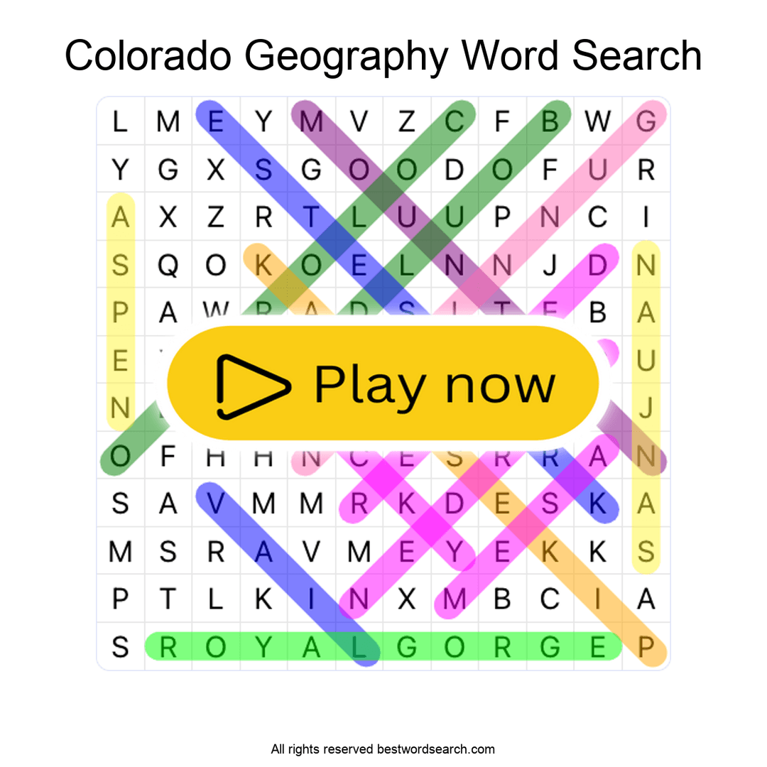 Colorado Geography puzzle