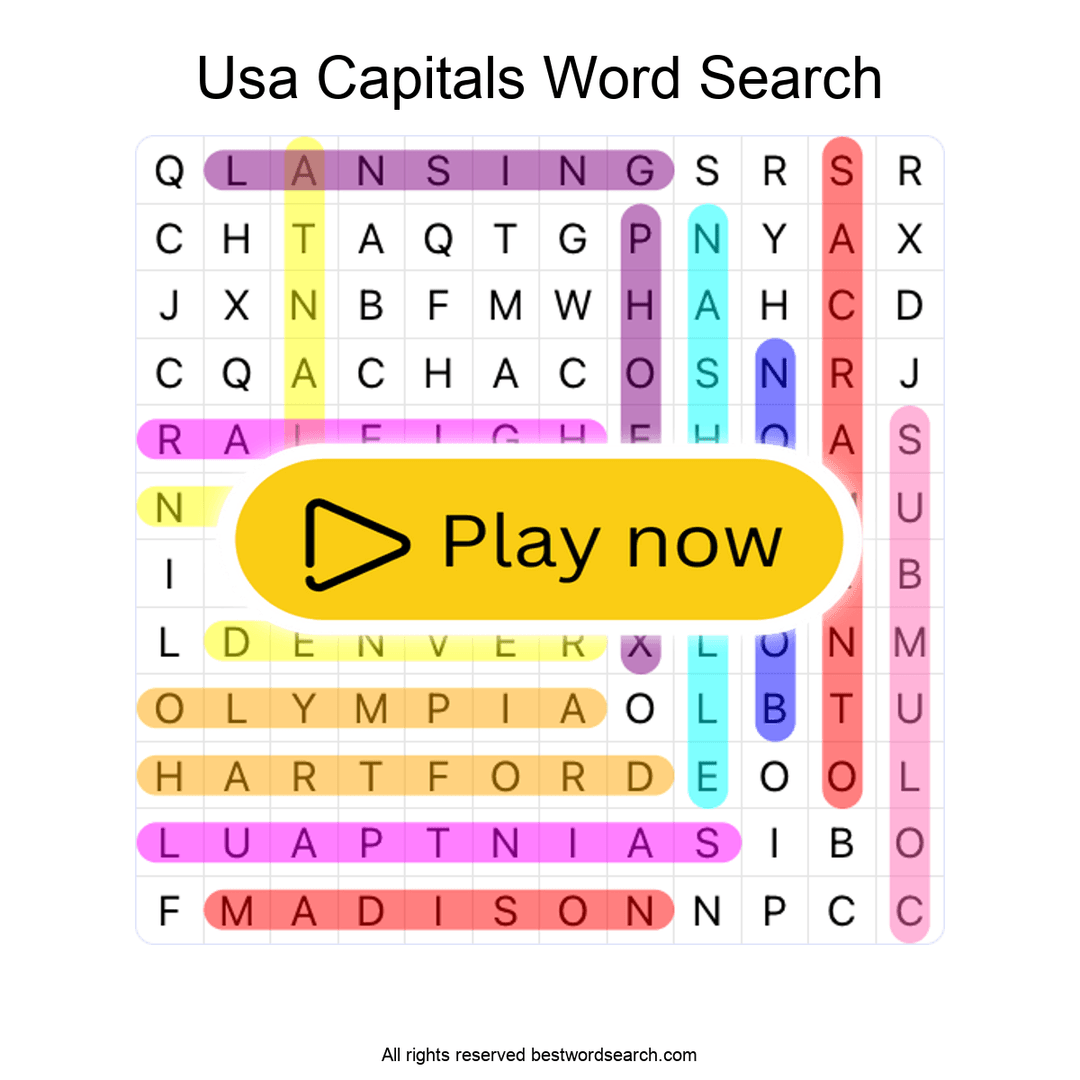 USA Capitals puzzle