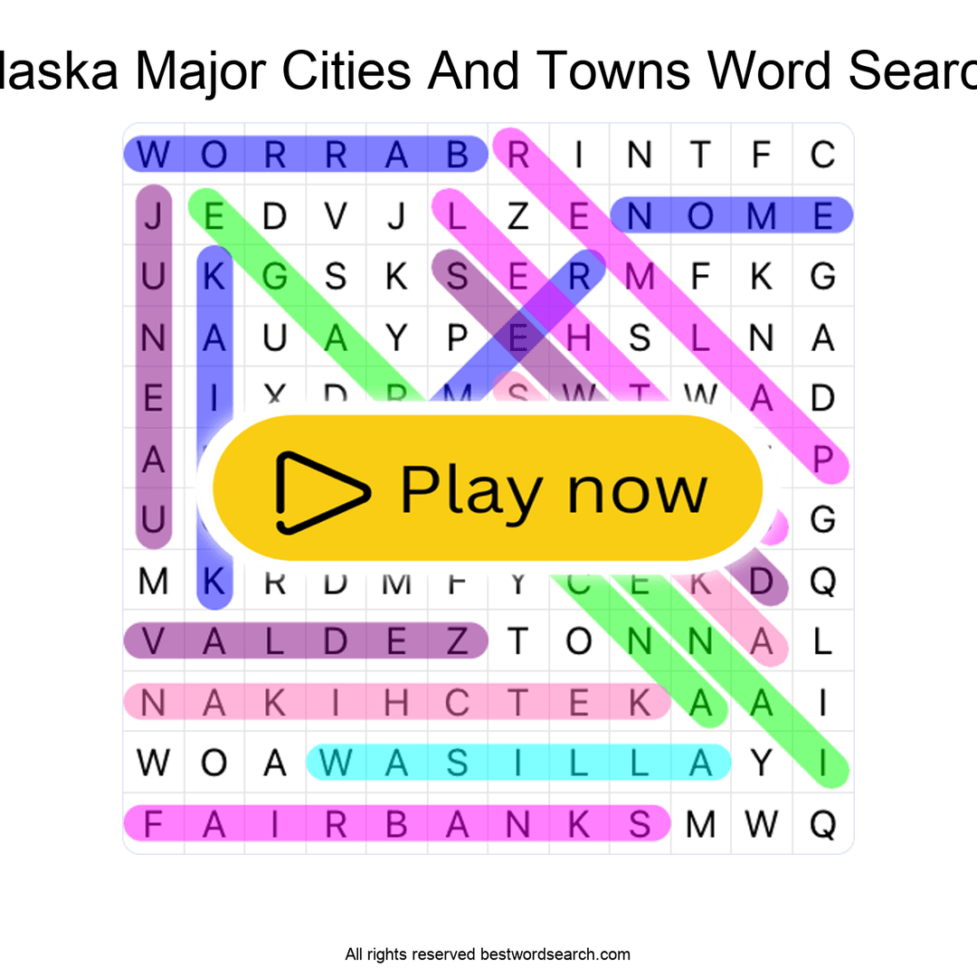 Alaska Major Cities and Towns puzzle
