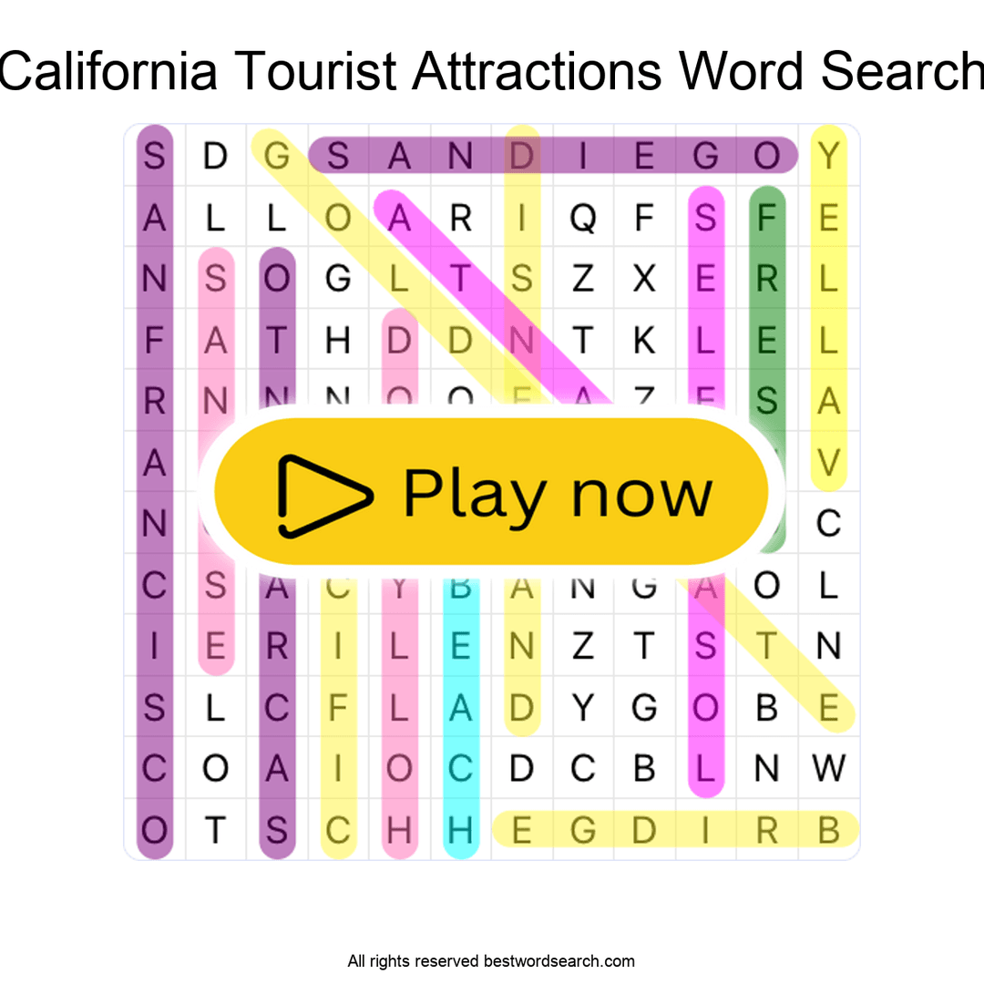 California Tourist Attractions puzzle
