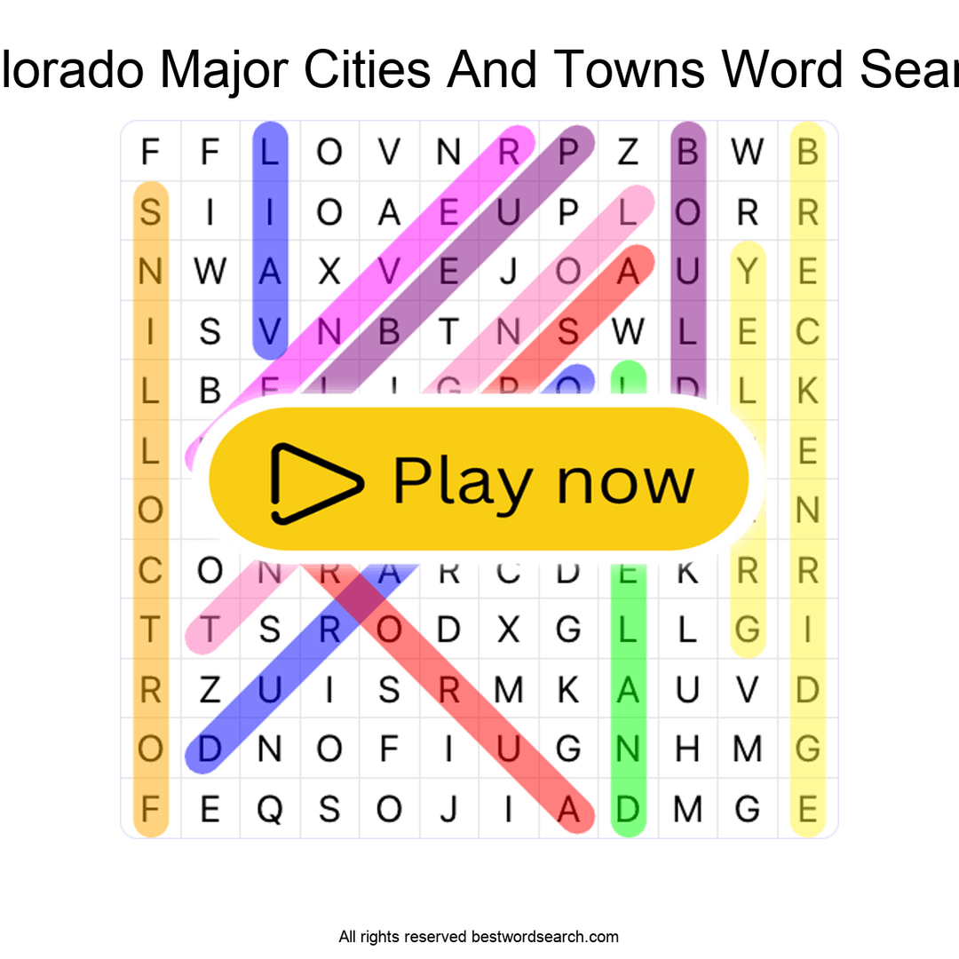 Colorado Major Cities and Towns puzzle